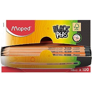 Lapis preto triangular black peps hb - maped (cx.c/100)