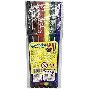 Caneta hidrografica hidrocor kids 6 cores - make+ (pct.c/12)