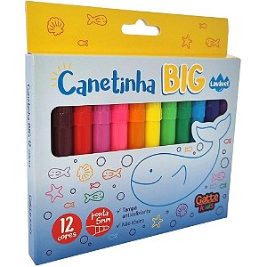 Caneta hidrografica jumbo big 12 cores lavavel - make+ (pct.c/06)