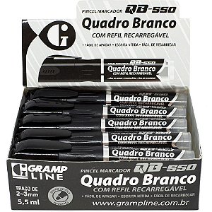 Pincel quadro branco qb550 recarregavel preto - gramp line (dp.c/10)
