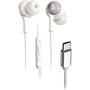Fone de ouvido tipo c auric. c/mic. 1,20m bco - santana centro (unidade)