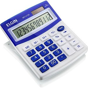 Calculadora de mesa 12 digitos mv4125 azul - elgin (unidade)