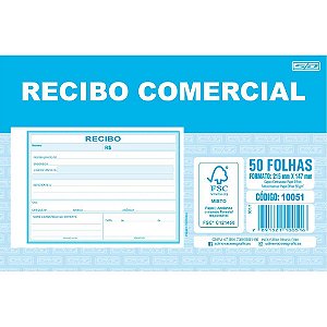 Impresso recibo comercial sem copia 50f grande - animativa (pct.c/20)