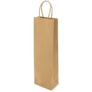 Embalagem para garrafa sacola kraft 37,5x14,5x8cm - scrity (pct.c/10)
