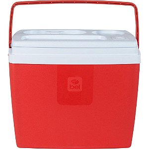 Caixa termica 19l c/alca vermelha - bel (unidade)
