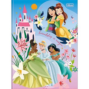 Caderno brochura 1/4 capa dura princesas 80fls. - tilibra (pct.c/05)
