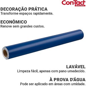 Contact liso 45cmx10m brilho azul - contact (rolo)