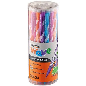 Lapiseira 0.7mm bazze wave 4 cores - summit (pote-24)
