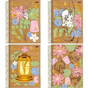 Caderno 10x1 capa dura tinker bell kraft 160fls. i.a - jandaia (pct.c/04)