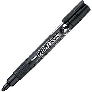 Marcador artistico paint marker 4.0mm preta - pentel (blister)