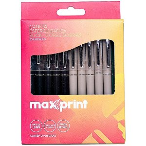 Caneta esferografica slick retratil cores sobrias - maxprint (cx.c/20)