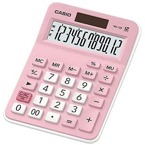 Calculadora de mesa 12 dig. rosa solar/bateria - casio (unidade)