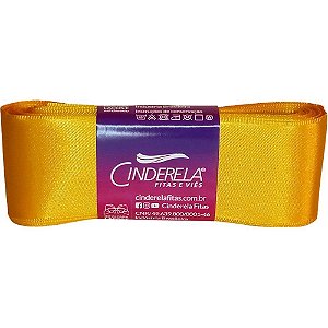 Fita de cetim 38mm 10m. amarelo ouro - cinderela (unidade)