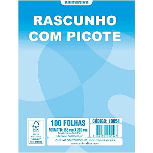 Bloco para rascunho c/picote e grampo 100f.160x225 - animativa (pct.c/10)