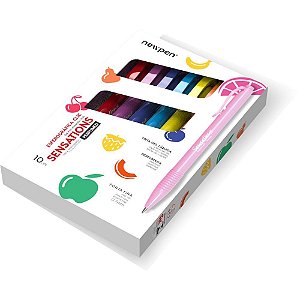 Caneta esferografica clic sensations 10 cores perf. - newpen (estojo)