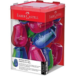 Apontador com deposito vai e vem 2 cores - faber-castell (dp.c/20)