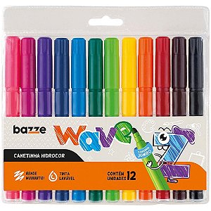 Caneta hidrografica jumbo bazze wave 12 cores - summit (pct.c/12)
