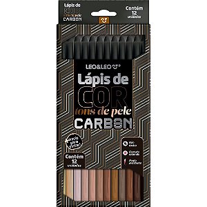 Lapis de cor redondo carbon line 12cor.tons de pele - leonora (pct.c/06)