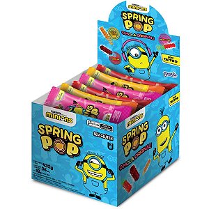 Doce spring pop minions c/tatoo (s) - bazooka candy (dp.c/36)