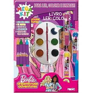 Livro infantil colorir mega kit barbie ler e colorir - magic kids (unidade)