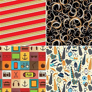 Papel presente 50x60cm couche fantasia masculino ii 4mod.(s) - gessele (pct.c/40)