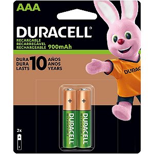 Pilha recarregavel palito aaa 900mah - duracell (bl.c/02)