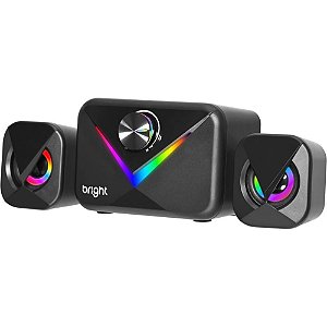 Caixa de som p/ computador speaker mult.rgb usb 5v-11w pt - bright (unidade)