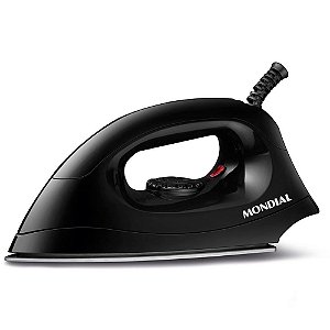 Ferro de passar a seco 127v preto - mondial (unidade)