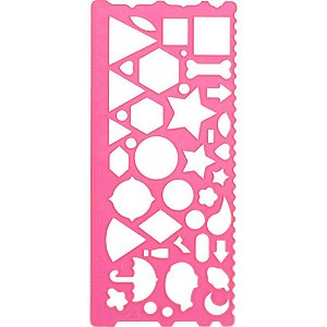 Regua plastica geometrica 20cm 3 cores sortid - brw (cx.c/12)