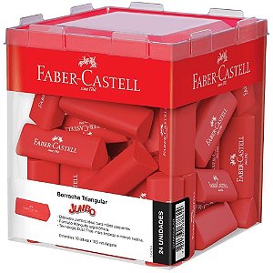 Borracha colorida triangular vermelha - faber-castell (dp.c/24)