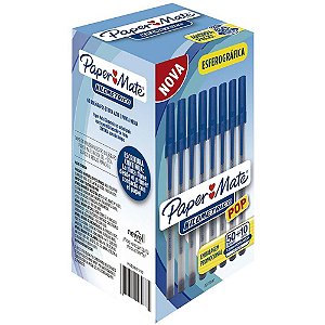 Caneta esferografica kilometrica 100 pop azul - paper mate (cx.c/60)