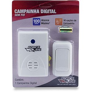 Campainha residencial digital sem fio - force line (unidade)