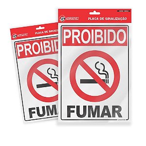 Placa de sinalizacao proibido fumar 15x20cm. - grespan (pct.c/05)