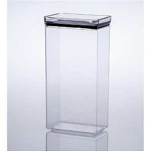 Pote acrilico hermetic 2.600ml lumini retang - paramount (unidade)