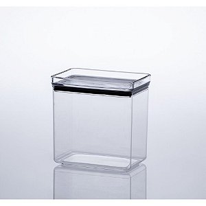Pote acrilico hermetic 1.300ml lumini retang - paramount (unidade)