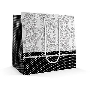 Sacola para presente decorada horizontal 32x40x12 (s) - cristina (pct.c/10)