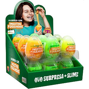 Slime ovo surpresa insetos pegajosos - doce brinquedo (dp.c/18)