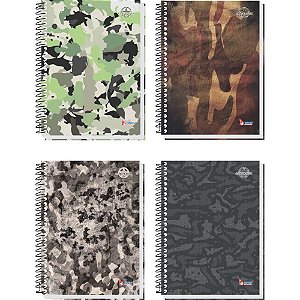 Caderno 15x1 capa dura camuflagem 240 folhas - tamoio (pct.c/04)