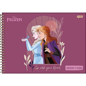 Caderno desenho univ capa dura frozen 80fls. - jandaia (pct.c/04)