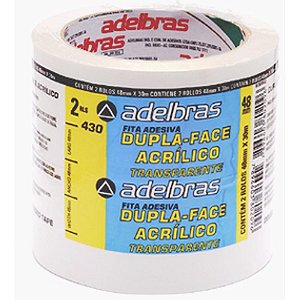 Fita dupla face polipropileno 48mmx30mts. - adelbras (pct.c/02)