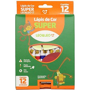 Lapis de cor triangular leo e leo 12cores super c/apon - leonora (pct.c/06)
