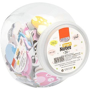 Bloco de recado autoadesivo smart notes color zoo 30fl. - brw (pote-75)