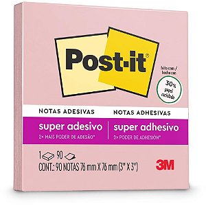 Bloco de recado post-it 76x76mm rosa milenio 90fls. - 3m (unidade)