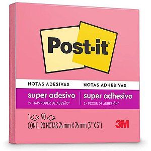 Bloco de recado post-it 76x76mm pink 90fls. - 3m (unidade)