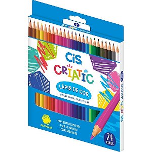 Lapis de cor sextavado cis criatic 24 cores - sertic (pct.c/06)