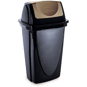 Lixeira ecoblack 14l preta basculante - plasutil (unidade)
