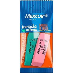 Borracha colorida clean 1verde/1rosa c/02 - mercur (cx.c/12)