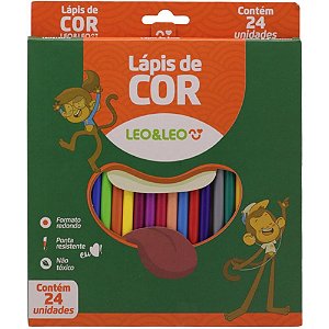 Lapis de cor redondo leo e leo 24 cores - leonora (pct.c/06)