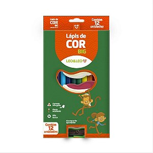 Lapis de cor jumbo leo e leo 12 cores triangular - leonora (pct.c/06)
