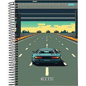 Caderno 10x1 capa dura bits 160fls. - jandaia (pct.c/04)